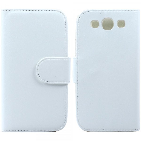 Wholesale Galaxy S3 /i9300 Simple Flip Leather Wallet Case with Stand  (White)